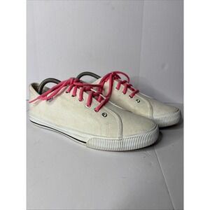 HURLEY WHITE CANVAS 10M Sneaker With pink Laces
